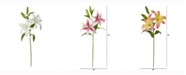 Nearly Natural 31in. Rubrum Lily Artificial Flower Set of 3